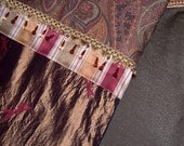 Olive Green, Paisleys, Bronze & Dragon Flies Throw Blanket