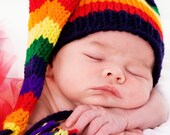 ON SALE Knit Toddler  Baby Childrens Hat Pixie - Rainbow -Or Any Colors, Size  - Cute Baby Gift or Photo Prop