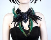 Anisoptera Beaded, Feather Neckpiece