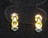 Jonquil AB Swarovski Crystal Rhinestone Small Hoop Earrings