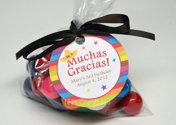Personalized Fiesta Favor Tag - Personalized DIY Printable Digital File