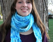 Sky Blue Extra Long Skinny Scarf - Ready to Ship - Blue Moon - Bright Blue Scarf - Machine Washable