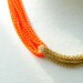 Multi Strand Neon Orange Chain Necklace