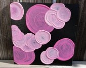 Original Acrylic Painting on 8X8 inch canvas panel- Pink Bubbles-Bubblegum,Kids, Baby, Nursery