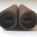 Mid Century Modern Salt and Pepper Shakers, Danish Modern Housewares, Faux Bois Finish