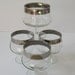 RESERVED - Silver Rimmed Dessert Dishes, Mid Century Modern Mad Men Style