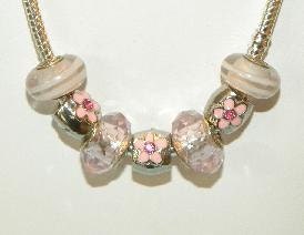 European Style Mother's Day Charm 8 1/2" Silver 925 Bracelet with 7 Beads - Murano Glass, Swarovski, Silver Spacers