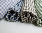 Half Yard Gingham Fabric, Blanket Fabric - Blue, Brown, Lilac, Green