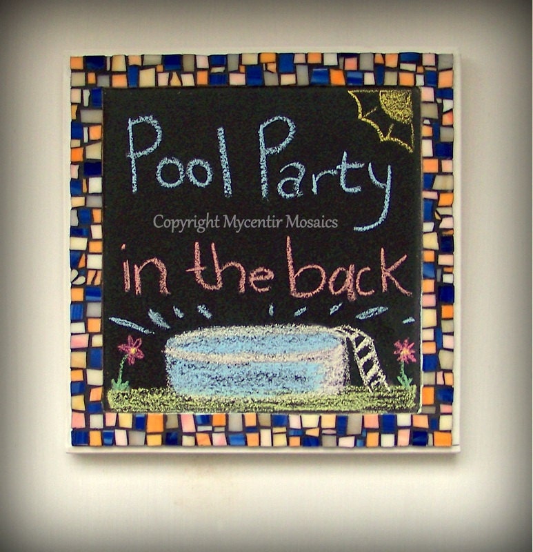 Square Checkered Chalkboard (Stained Glass Mosaic)