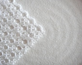 Winter Snowy White Beaded Lace Net Coaster II by Glass Seed Beads, Winter Christmas Accessories - lapuzelo