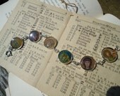 Bracelet, Victorian era postcard images, under resin