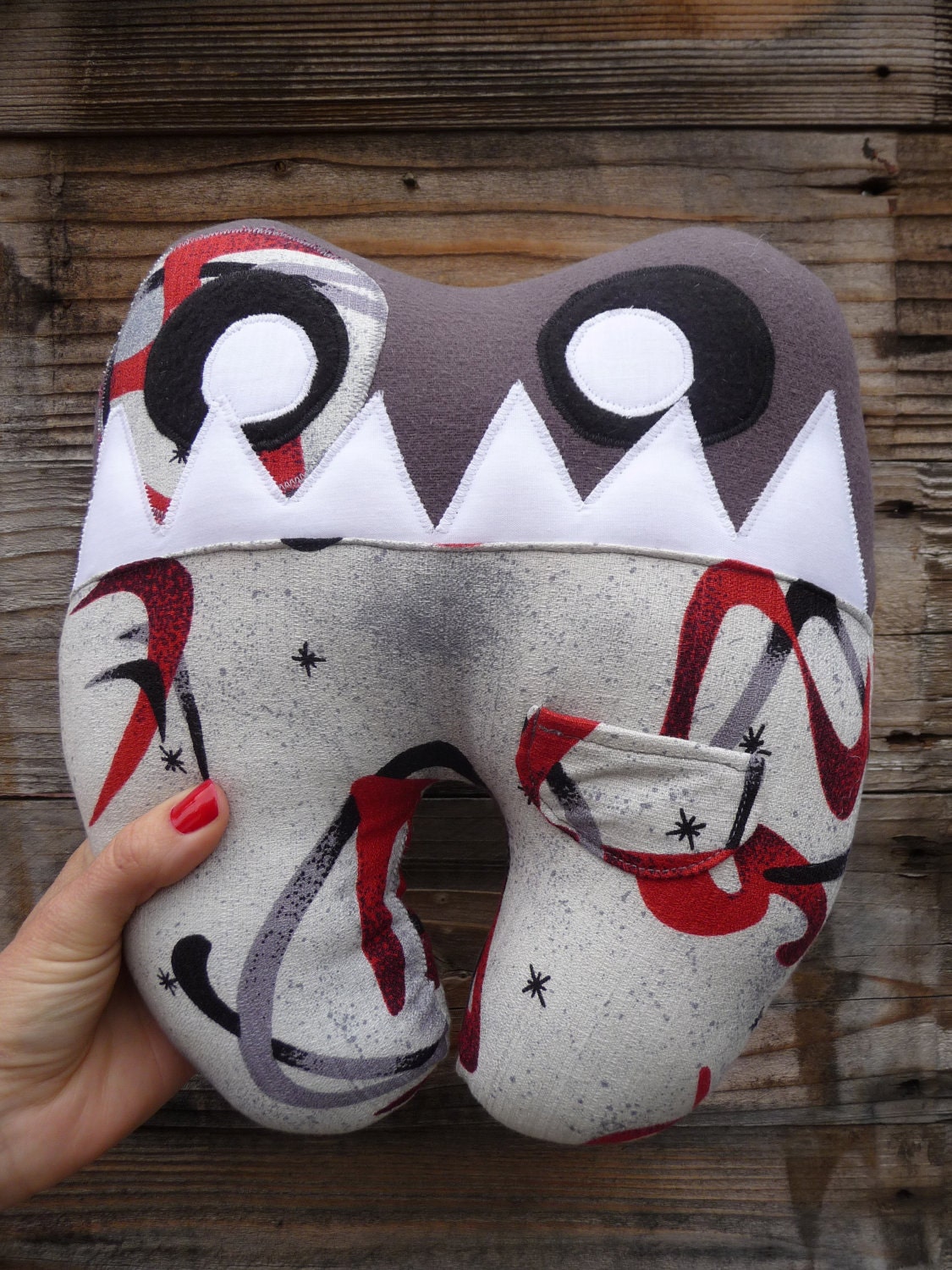 Tooth Fairy Pillow and Book...Toothy the Tooth Ferry...vintage modern...