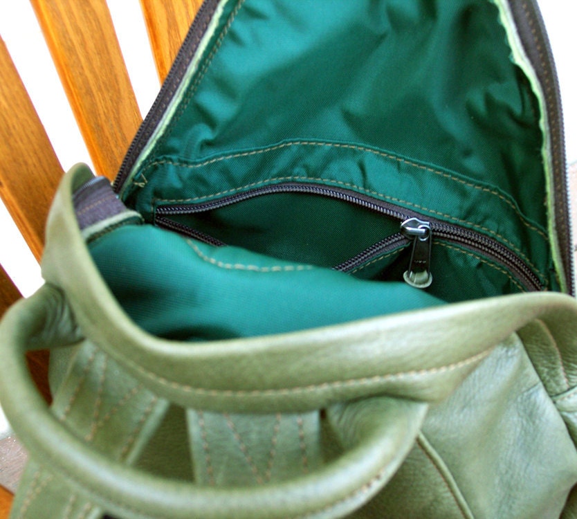 Leather Avocado Backpack