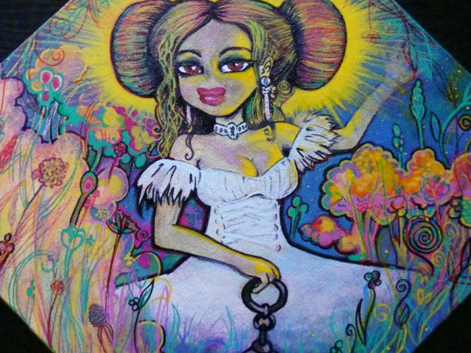 By Lantern's Light original mixed media painting