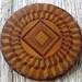 Antique Georgian marquetry wine coaster Prince of Wales.