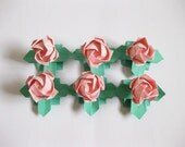 Origami roses, rose wedding favor, pink rose decor, paper rose