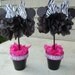 Zebra Minnie Mouse Pom Poms Pots