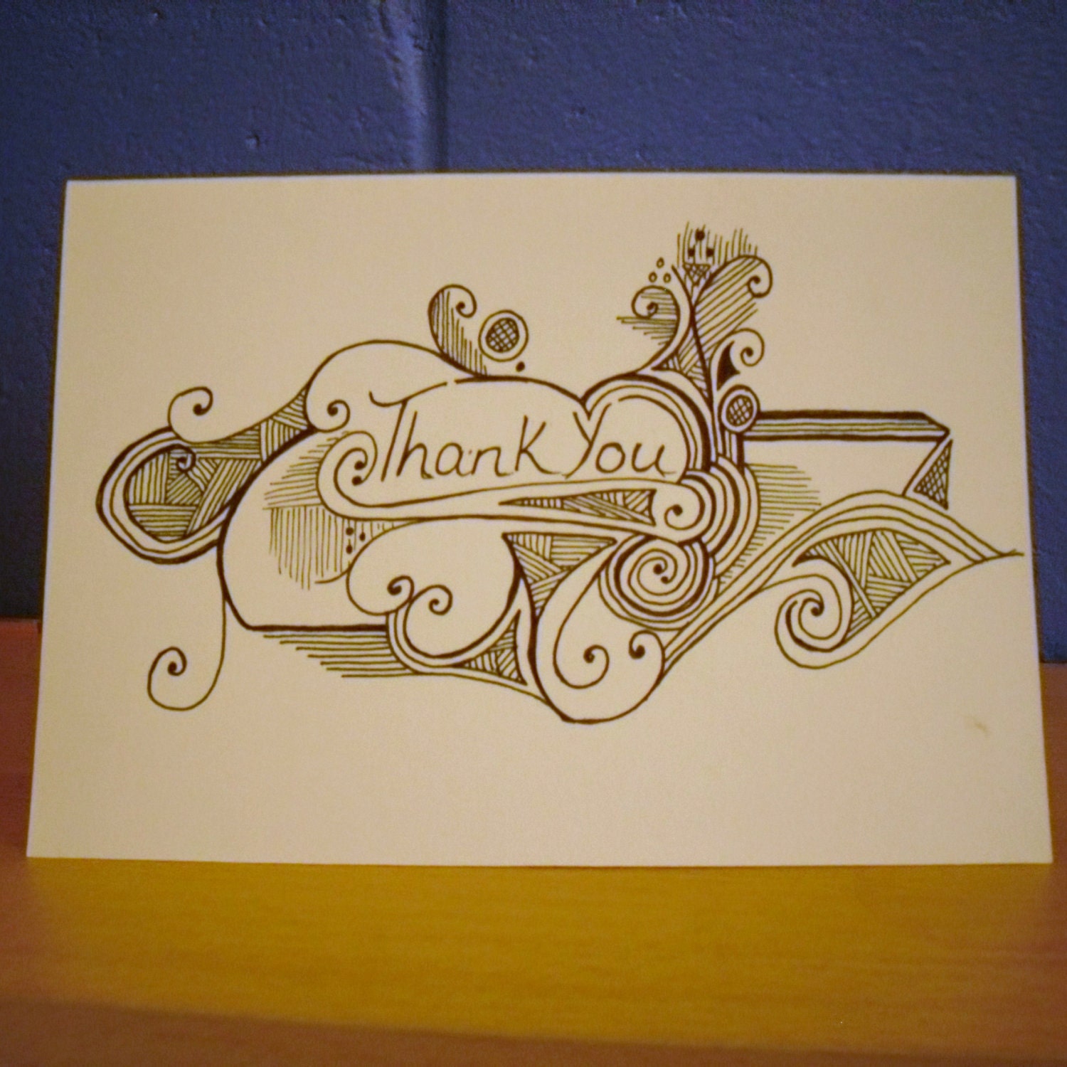 Thank You Card Hand Drawn Card Thank You Card Hand Drawn Card
