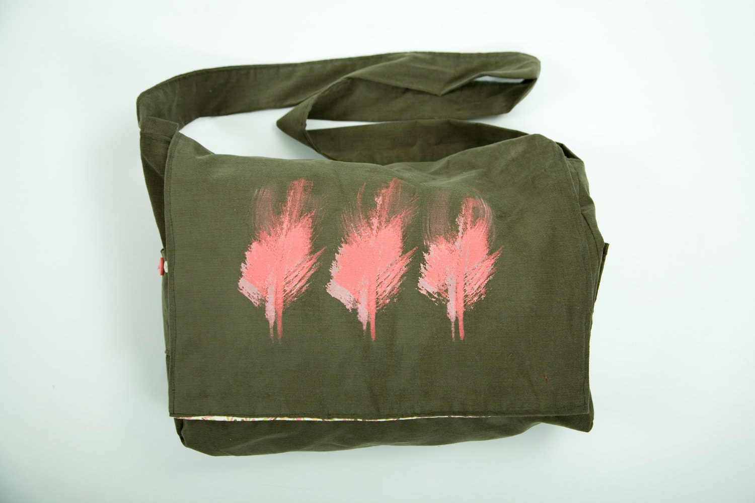 RESERVED FOR KIA-sale 50% off Handmade Laptop Bag / Messenger Bag - Birds of a Feather