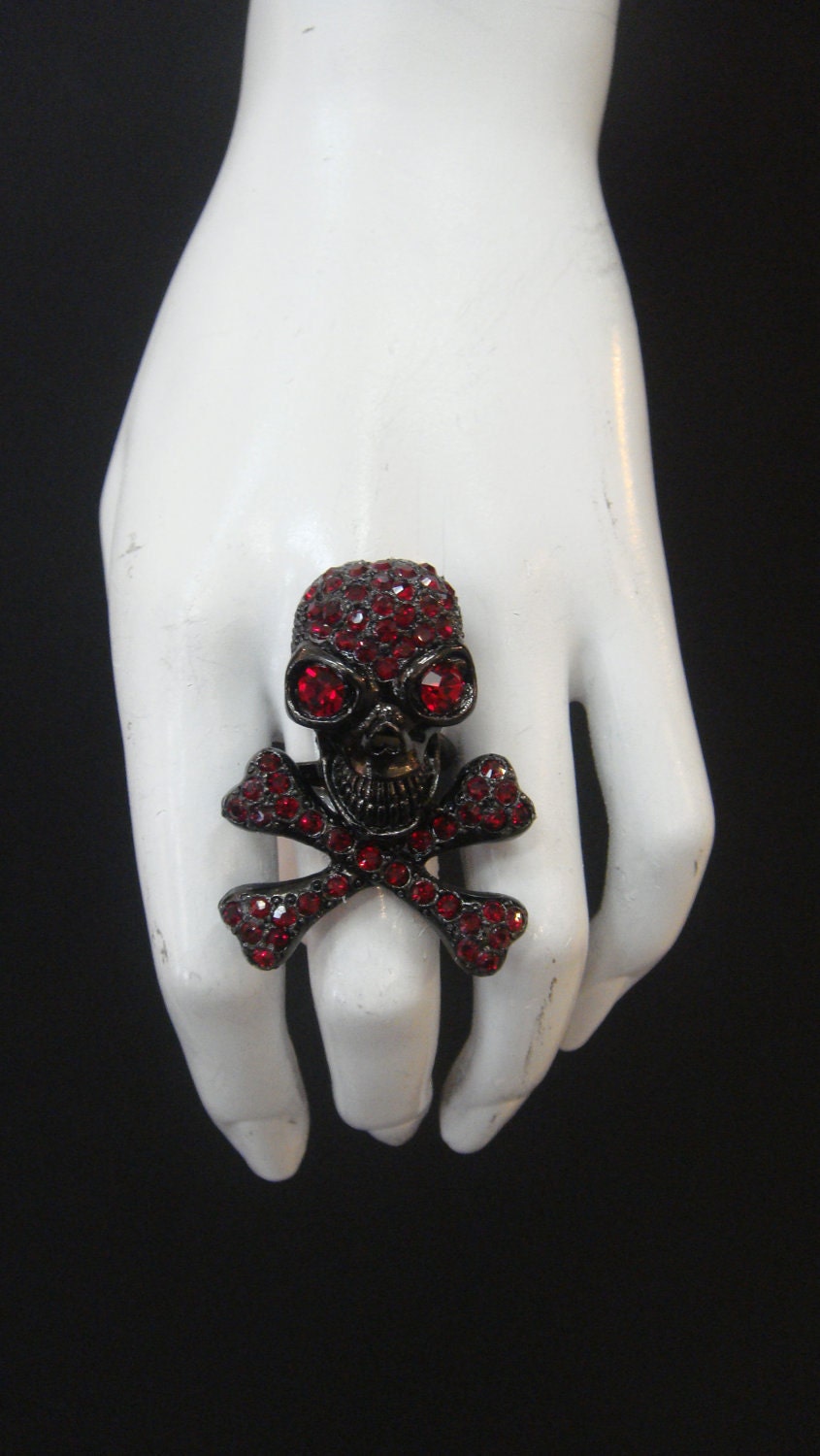 Siam Black Skull & Cross Bones Ring 6200RNG