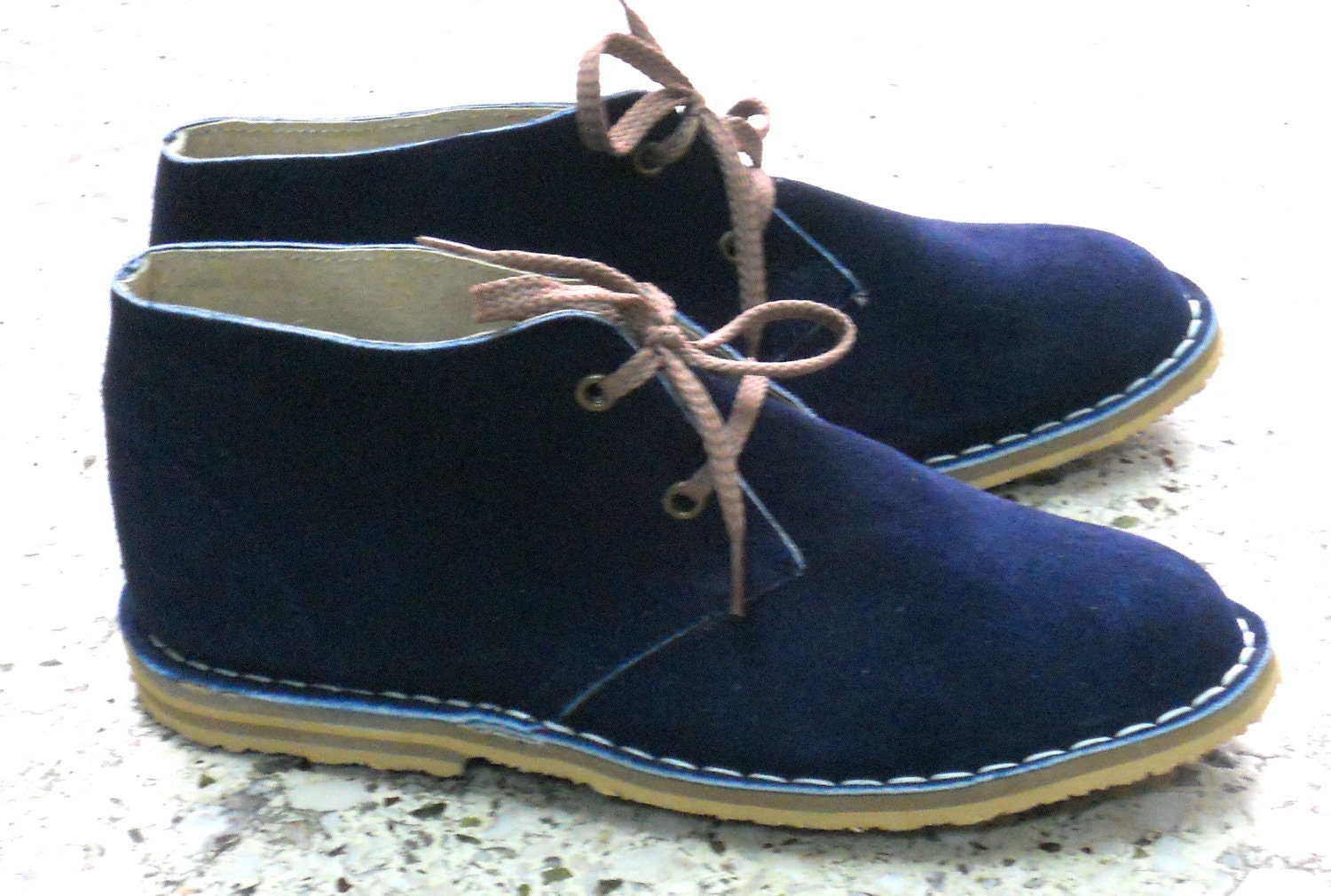 Handmade suede Desert Boots deep blue