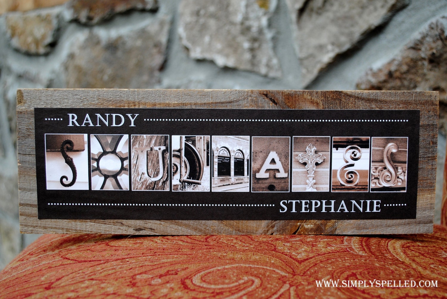 Soulmates Personalized Alphabet Photography Sign