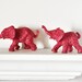 Hot Pink Elephants Jungle Safari Baby Shower Decorations in Magenta Glitter for Wedding Table Settings, or Fuchsia Girly Girl Nursery Decor