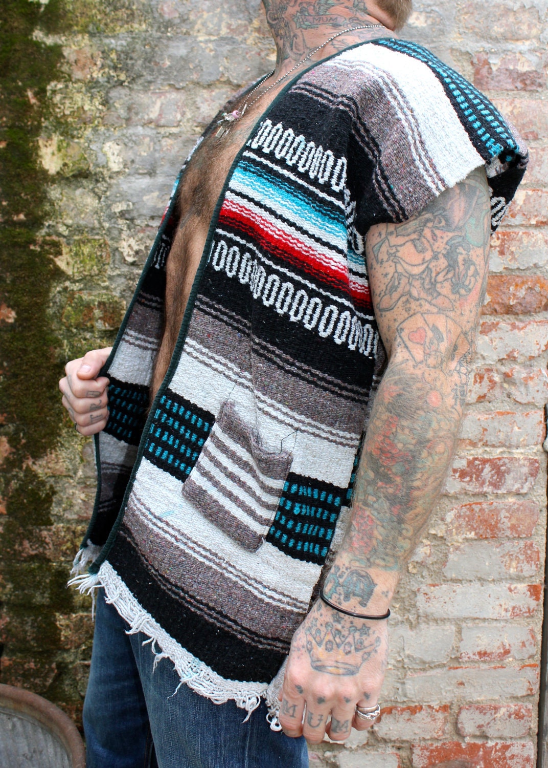 Dirty Bandito 1970s Mexican Blanket Vest by on Etsy