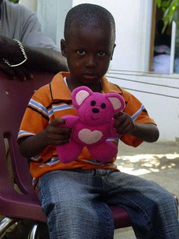 Lavender Fleece Bear , Charity item, Haiti, Orphanage , Teddy Bear,  Photo Prop,  Ready to Ship