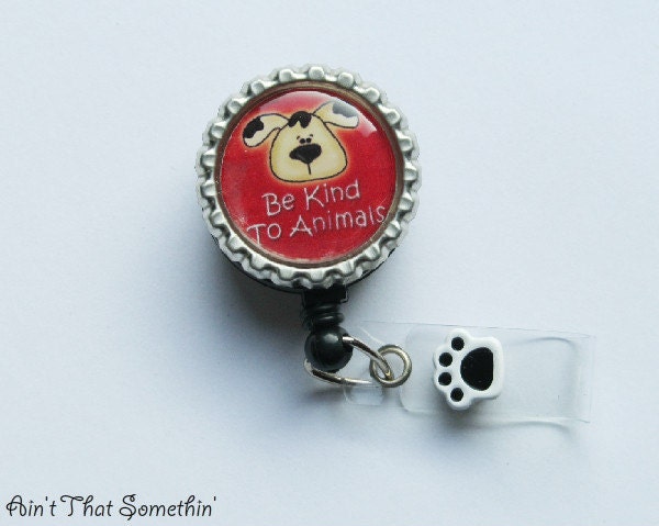 Be Kind to Animals Retractable Badge Reel