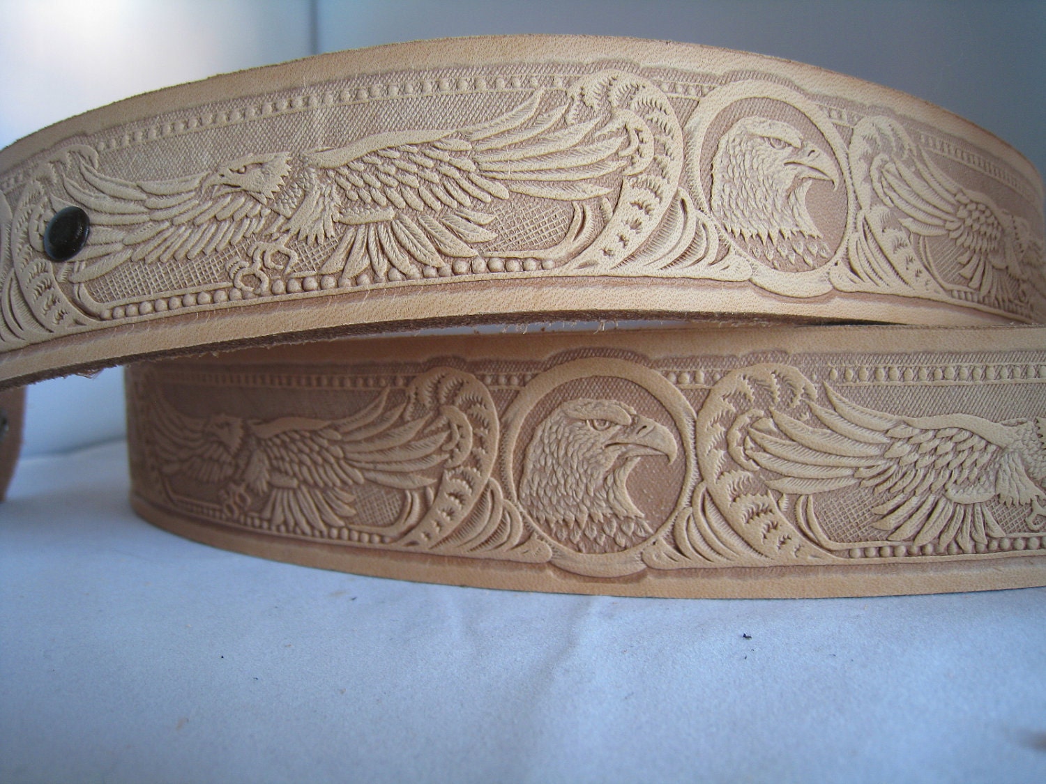 Tandy Leather Embossed Belt Blank Eagle Natural by WestCoastTack