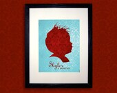 Unique Custom Silhouette Portrait - Bold Vintage Print 04