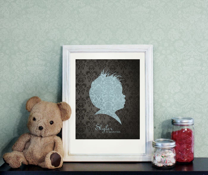 Unique Custom Silhouette Portrait - Vintage Chic 2
