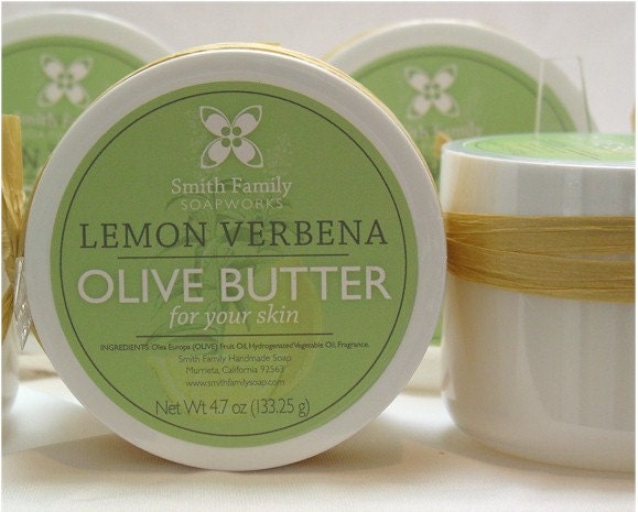 Body Butter, Olive Butter, Lemon Verbena Body Butter, Bridesmade Gift