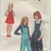girls uncut pinafore jumper overalls and shirt 70s Style 4478 pattern uncut size 10, breast 73cm