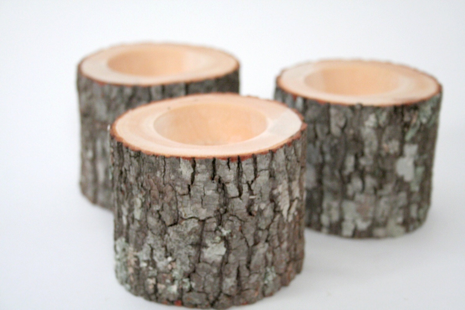 Tree Branch Candle Holders Set of 3 Short- Rustic Wood Candle Holders, Wooden Candle Holders, Wedding Centerpiece
