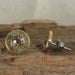 Bullet  Earrings  - Stud Earrings - Ultra Thin - 9mm Luger - Crystal
