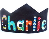 Felt Crown Birthday Crown -  Personalized - Black