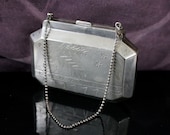 Sliver Plated Metal Purse and Chain