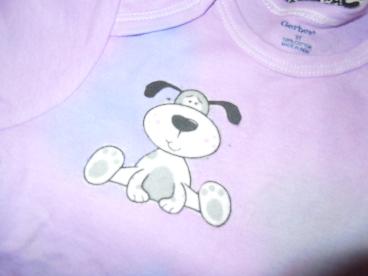 Bow Wow little pooch handmade tie dyed onesie size 3T