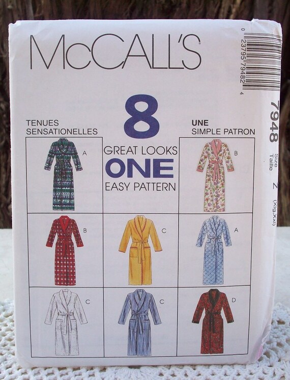 Mccalls Robe Easy Pattern 7948 For Both Men And By Nenafayesattic 6560