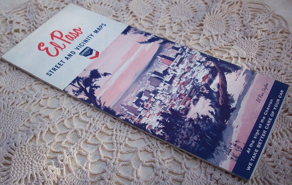 Vintage 1965 El Paso Texas City Street and Vicinity Maps
