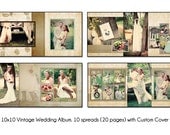 PSD Wedding Album Template - VINTAGE - 10x10 10spread(20 page) design with custom cover