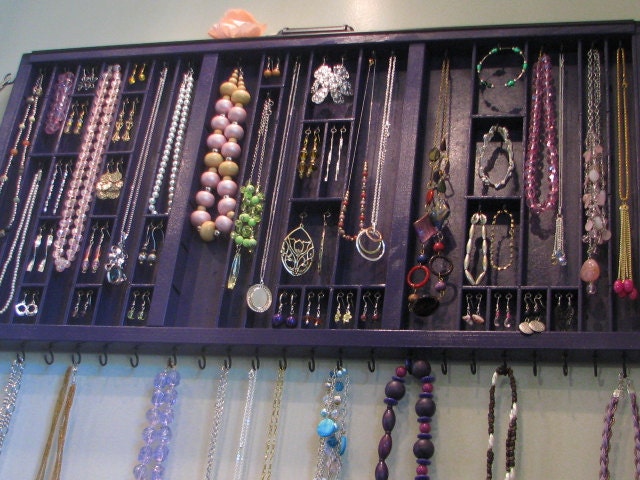 Plum Purple Printers Drawer Jewelry Display