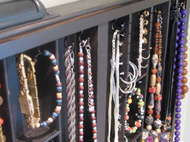 Chocolate Jewelry Organizer Display with stud slots