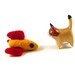 Retro Rocket Catnip Toy - Needle Felted Wool