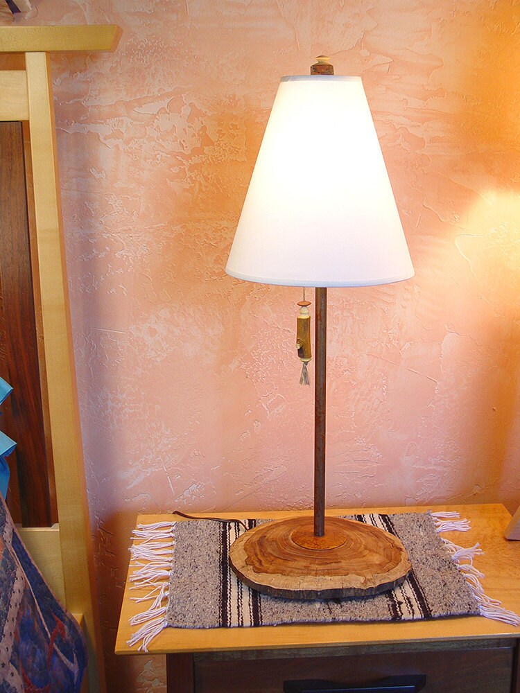 Table lamp for bedside or chair side. Ancient by highdesertdreams