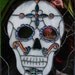 Stained Glass Day of the Dead Sugar Skull - Unique, One of a Kind Gift