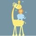 childrens removable vinyl wall decal  Elephant Giraffe Monkey Lion Birds great for any nursery kids room or playroom