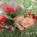 Christmas Holiday Tutu - Red Ivory White Green - Newborn Infant Baby Toddler Girl Outfit - Photography Prop - December Birthday Present
